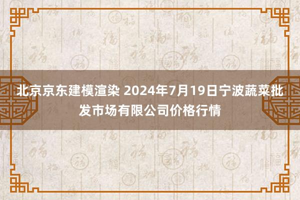 北京京东建模渲染 2024年7月19日宁波蔬菜批发市场有限公司价格行情