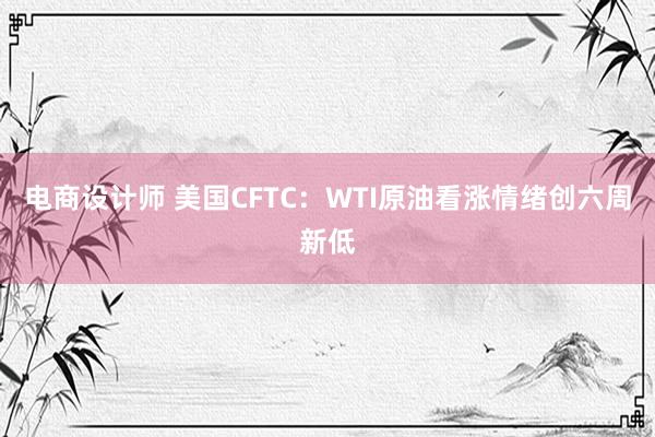 电商设计师 美国CFTC：WTI原油看涨情绪创六周新低